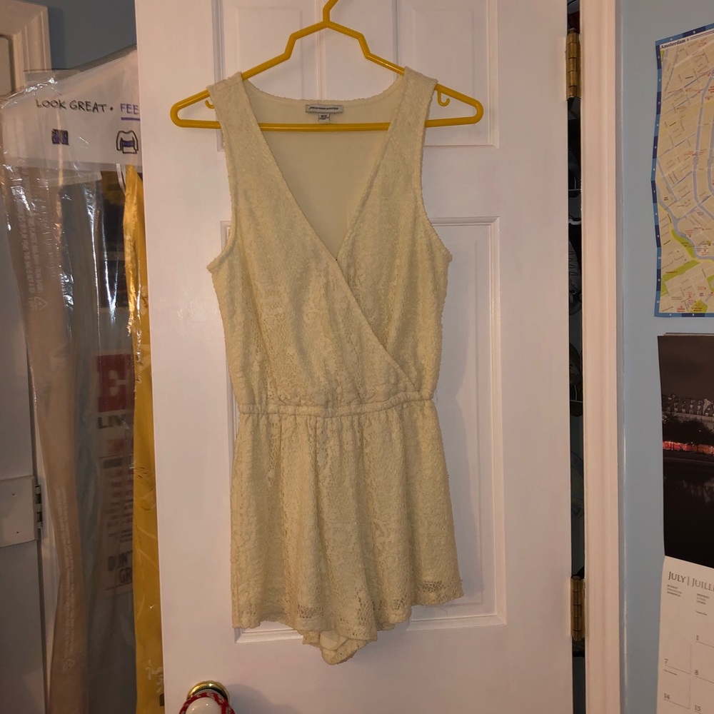 Off White Lace Romper